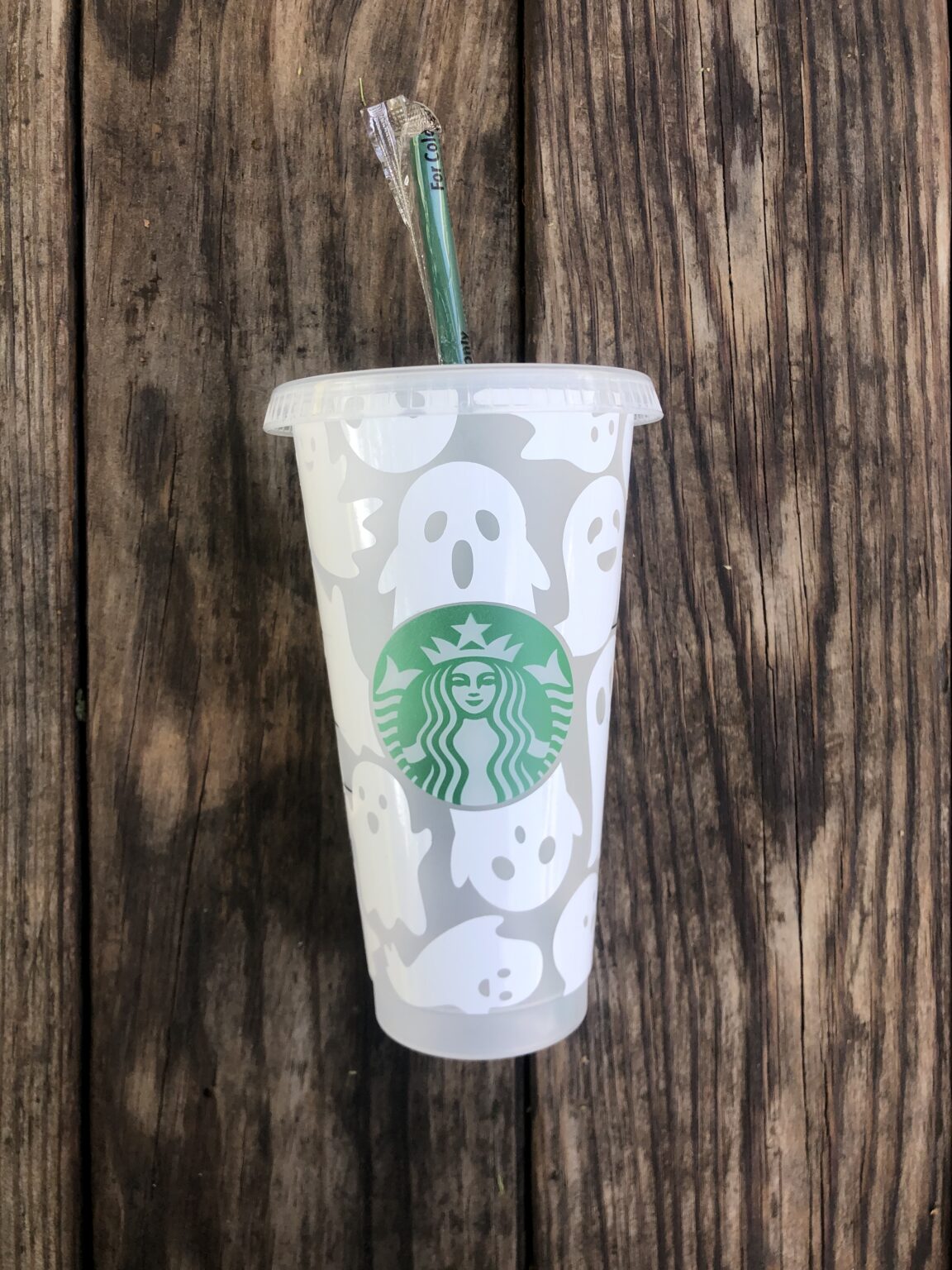 Halloween Ghost Starbucks cold cup FluffinJourney